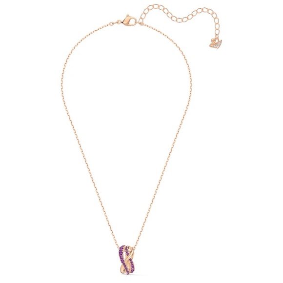 Swarovski Twist Rows Pendant Necklace 
Purple, Rosegold plated - Picture 3 of 13